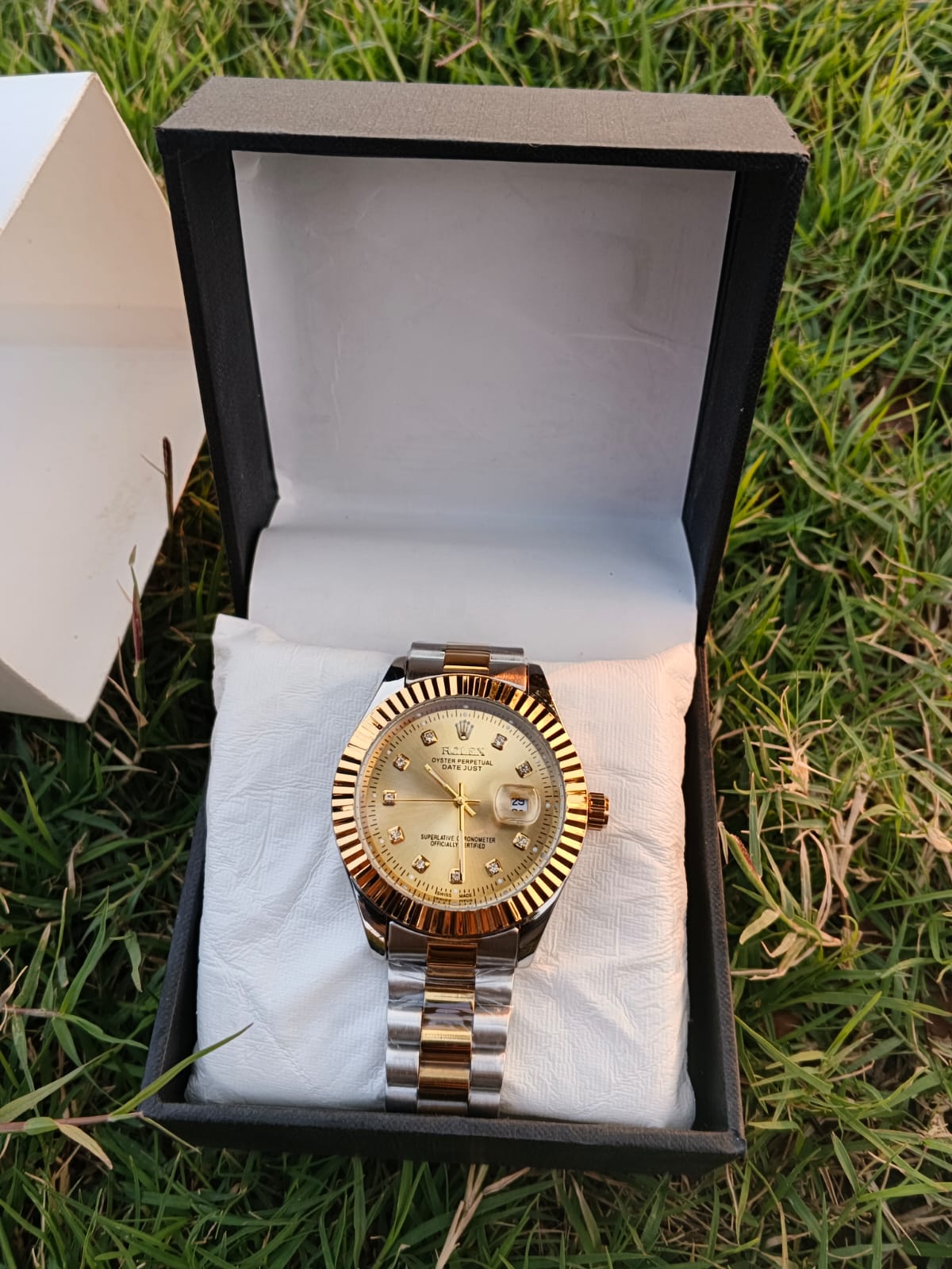 Rolex Oyster Perpetual Datejust Two-Tone Gold & Silver Watch with Diamond Markers