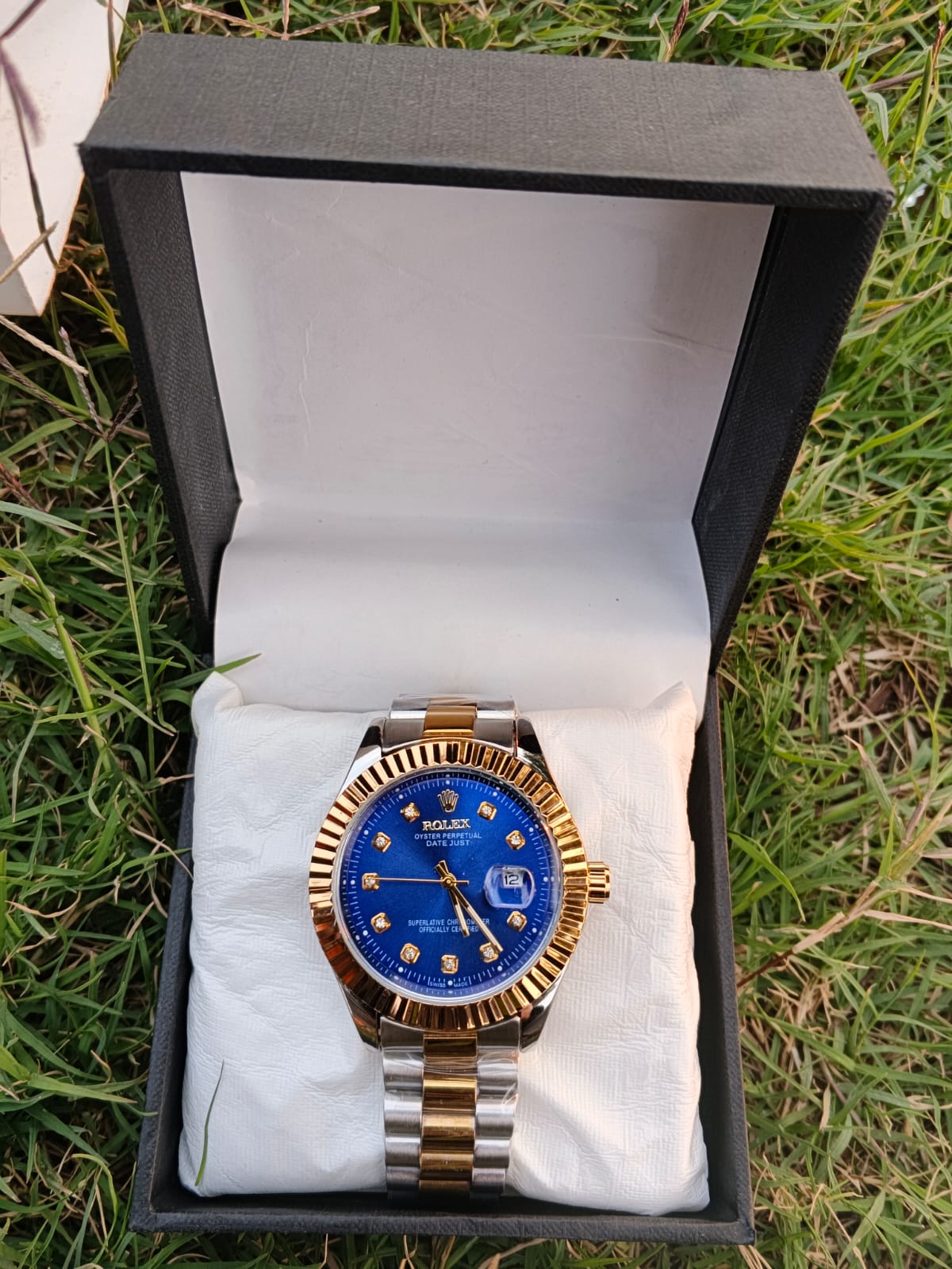 Rolex Oyster Perpetual Datejust Two-Tone Gold & Silver Men’s Watch with Blue Diamond Dial