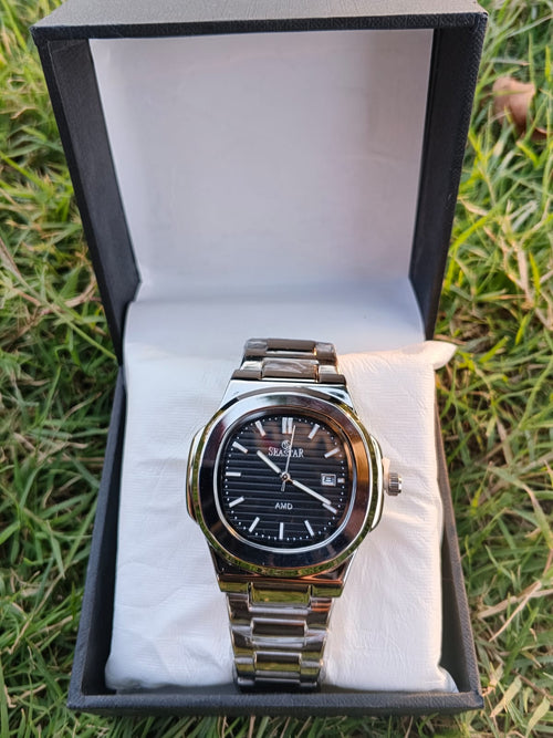 AMD Seastar Men’s Luxury Watch – Nautilus-Style Integrated Bracelet Quartz Timepiece