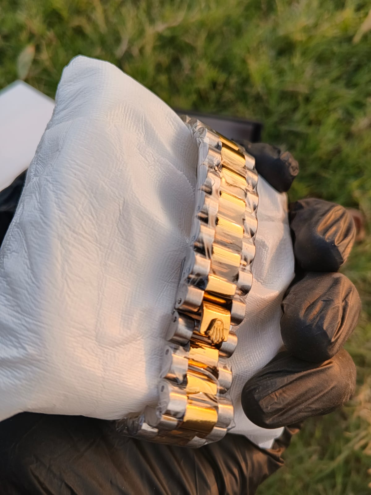 Rolex Oyster Perpetual Datejust Two-Tone Gold & Silver Men’s Watch with Black Diamond Dial